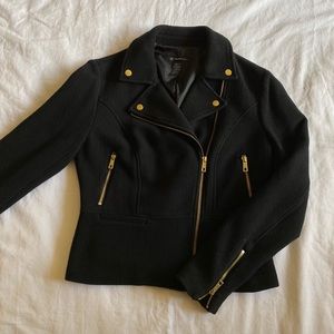 INC Motorcycle jacket with gold zippers